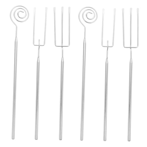 Cabilock 6Pcs Stainless Steel Fondue Forks Long Handle for Safe Dipping Versatile Cheese and Chocolate Tool for Hot Pot Bbq and Dessert Enjoyment