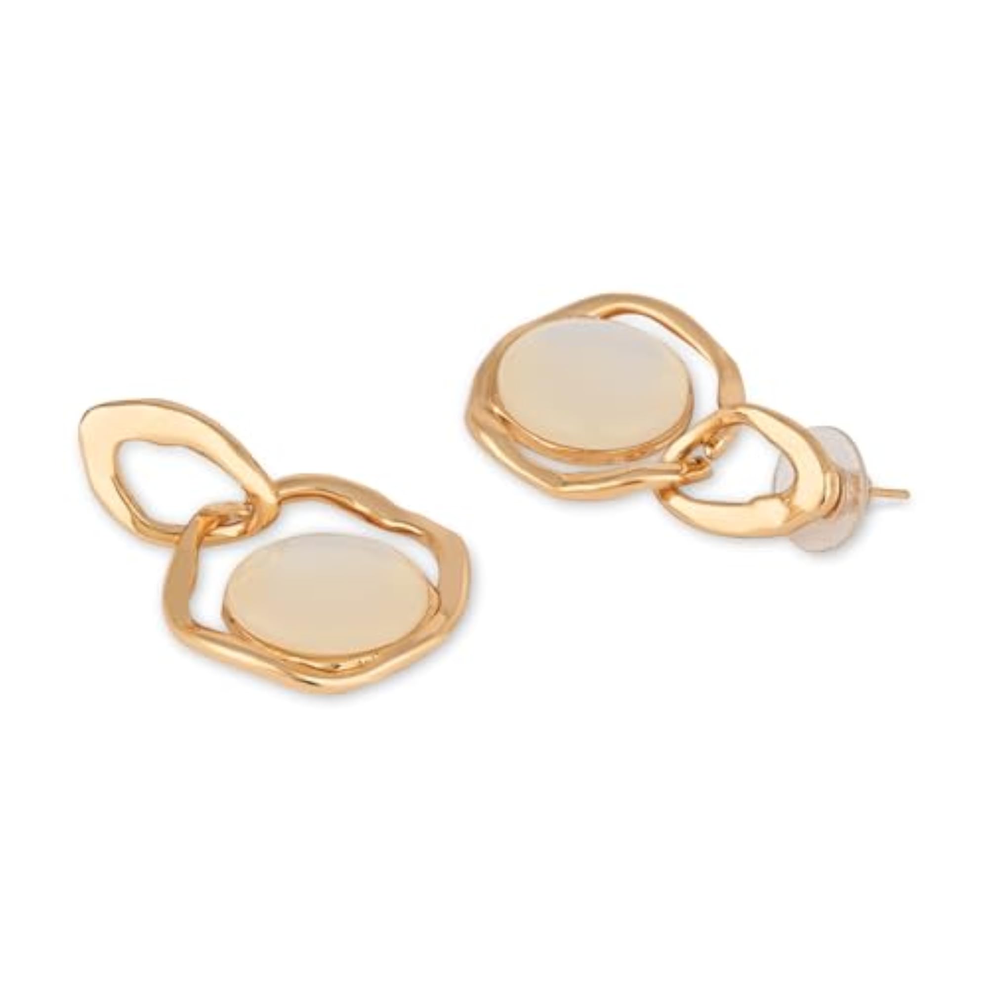 Gold Plated Lightweight Freshwater Pearl Drop Dangle Earrings