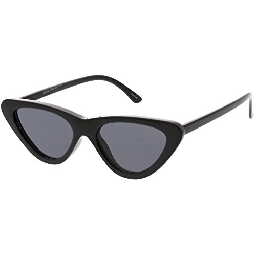 Image of zeroUV Women's Small Thick Neutral Colored Flat Lens Cat Eye Sunglasses 51mm
