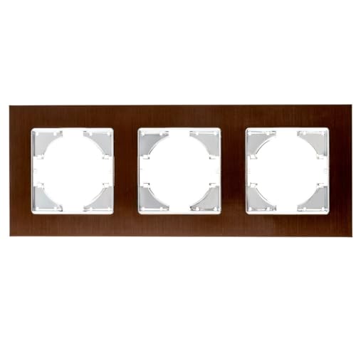 Cadre alu marron 3 postes horizontal pour intégration électrique robuste