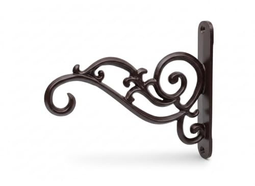 Image of GHAR DWAR Metal Wall Hook Hanging Plant Bracket Decorative Straight Plant Hanger for Pots, Bird Feeders, Planters, Lanterns, Macrame, Wind Chimes Indoor Outdoor (Pack of 1, Brown)