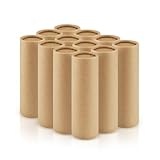 DMuuuDM 12 Pcs 1 oz Paperboard Lip Balm Tubes,Empty Kraft Paper Chapstick Tube Holder,Push-Up Style Biodegradable Solid Perfume Lip Gloss Container for DIY Homemade Balm Container - Brown