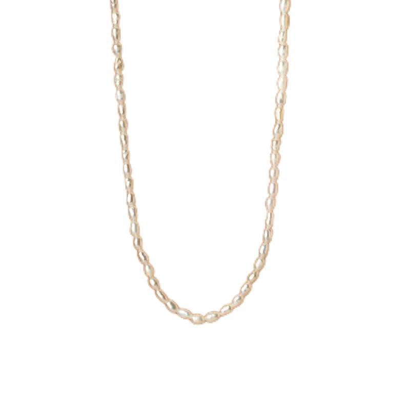 Collier petites perles argent s925 femme : chaîne clavicule douce