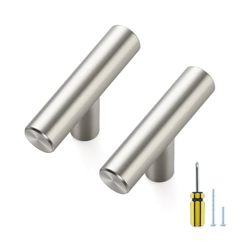 Ravinte Brushed Nickel Cabinet Handles,Round T Pulls,Single Hole,20 Pack