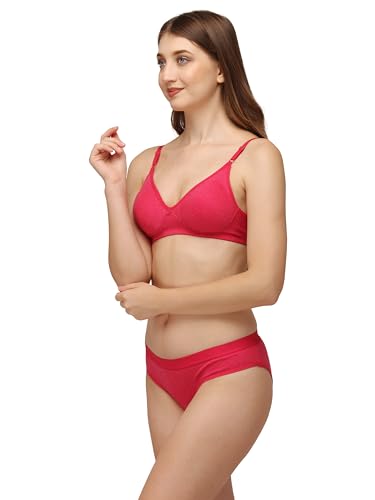 Image of Women's Pack of 1 Full Comfortable Cotton Blend Chami Bra Panty Set - GPZ MAHIRA Set