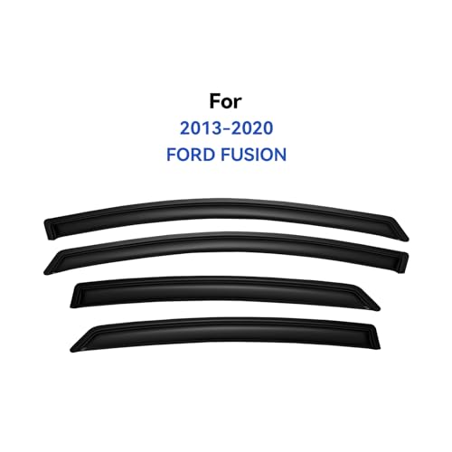 Image of Window Visors Rain Guards for 2013 2014 2015 2016 2017 2018 2019 2020 Ford Fusion, Out-Channel Window Vent Wind Deflectors Visors Shades for 13-20 Fusion