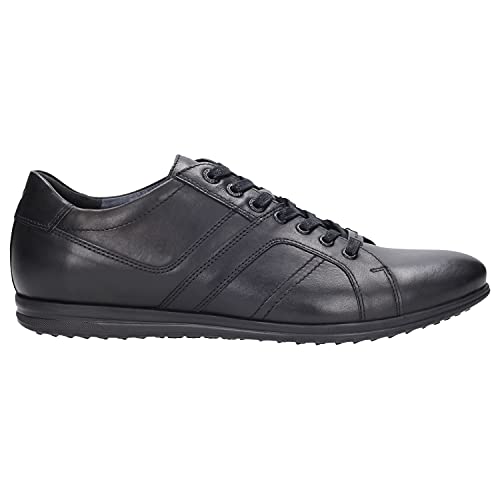 WOJAS Herren Halbschuhe – Schuhe Sneaker Herrenschuhe Leder Glattleder Turnschuhe Herrenhalbschuhe – schwarz, 8075-51, Gr. 43