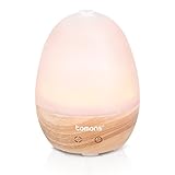 Tomons Nature Wood Essential Oil Diffuser, Aroma Diffuser Ultrasound Cool Mist Air Humidifier with Waterless Auto Shut-off, 3 Mist Modes and 6 Colors LED Lighting, 100 Milliliter