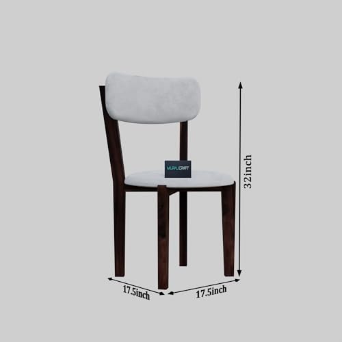 Image of MURALICRAFT Sheesham Wood 45 Inch Dining Table 4 Seater | Four Seater Dinning Table Set with 4 Upholstered Dining Chairs | Table: Criss Cross Design | Chair: Premium Round Edge | Rosewood, Walnut