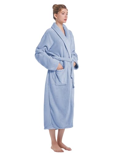 Image of Soft Robe For Women,Warm Plush Bath Robes Female,Spa Towel After Shower Lightweight Long Bathrobe