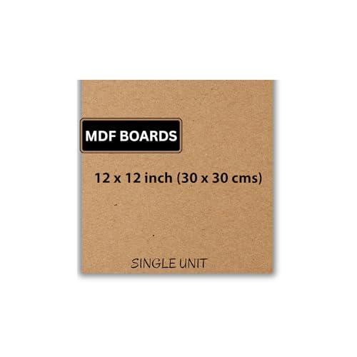 Image of ArtzFolio MDF Board 2.1mm Thick Cutout Sheets for DIY Art Craft Project | Unfinished Sides Engineered Wood Blanks for Paintings, Laser, Engraving | 12x12 inch (30x30 cms) | Single Piece