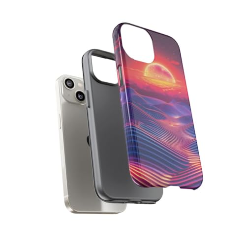 Coque iPhone 14 Vivid Sunset Waves - Le style bleu azur pour l'été - 3