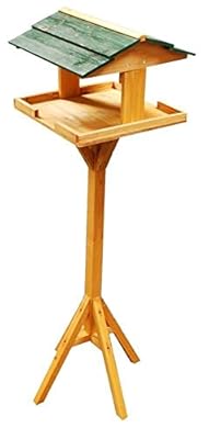 Elito Home & Garden Traditional Wooden Wild Bird Deluxe Feeding Station Table Free Standing Bird Table (Traditional Wooden Bird Table)