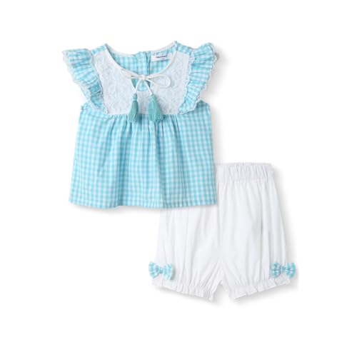 Image of Nautinati Baby Girls Printed Flutter Sleeve Top with Shorts Clothing Set | Age 0-3 Years