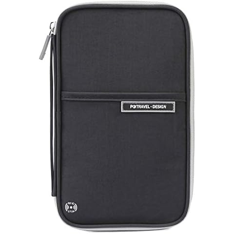 VanFn Family Passport Holder Travel Wallet RFID Blocking Travel Document Organiser Waterproof Holiday Passport Cover Men Women for ID Card, Credit Cards, Flight Tickets, Money, Coins (Black) Cover