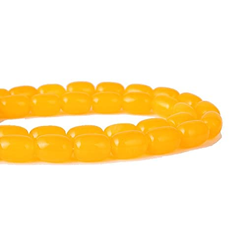 jin yu jia yuanRice Beads semi-Finished DIY Accessories Natural Yellow Agate Rice Beads Drum Beads Loose Beads (812mm)