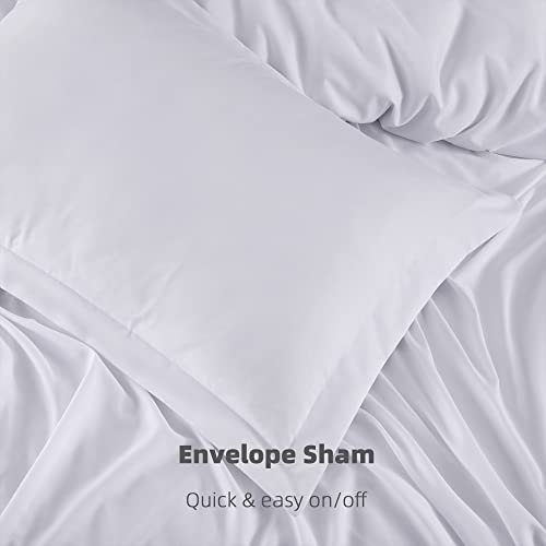 Kingsley Trend 3 Piece Duvet Cover Set Washed Microfiber White Duvet Cover Sets With Bowtie Knot Closure, Ultra Soft & Breathable Duvet Cover Set King Size. Machine Washable For Easy Care #TOP1