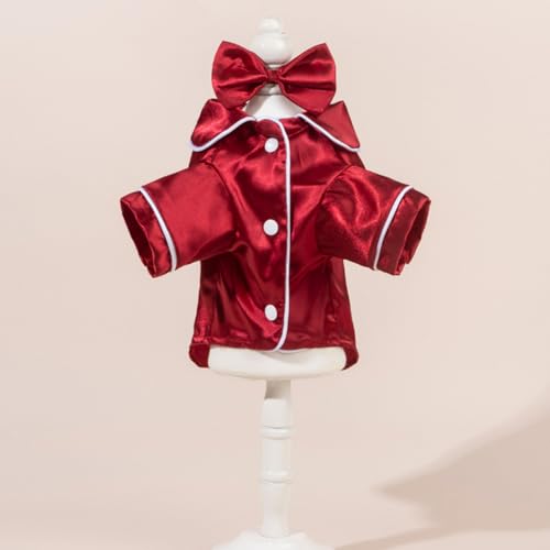 Disfraz cachorro pijamas elegantes satinados con lazo XL miniatura 2