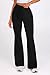 PRETTYGARDEN Women's 2024 Casual Flare Pants Elastic High Waisted Drawstring Bell Bottom Bootcut Leggings Lounge Sweatpants (Black,Small)