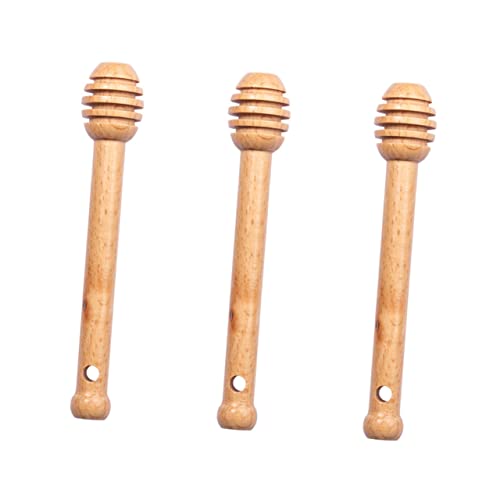 FUNOMOCYA Wooden Honey Stirrer Sticks 3 Piece Set Multi-function Stirring Stick for Honey Syrup and Viscous Substances Easy to Use and Cle