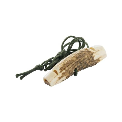 EURO HUNT Hundepfeife aus Hirschhorn, ca. 7 cm lang, Hundezubehör, Hundetraining, Doppeltonpfeife