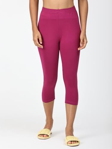 Image of Robinbosky Premium Stretchable Cotton Capri Legging for Women | Suitable for Formal wear & Casual wear | High-End Elastic Makes. The Leggings Squat Proof and Durable for Travel, Yoga, & Workout.