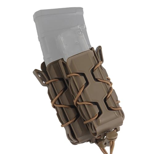 Tactical Magazine Pouch All MOLLE Quick Release 9mm/5.56 Combination Hunting Airsoft Mag Holder Bag Belt Gear(MG-92 TAN)