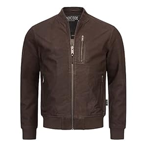 Indicode Captain leren jas voor heren, van geitenleer, echt leer, motorjas, bikerjack