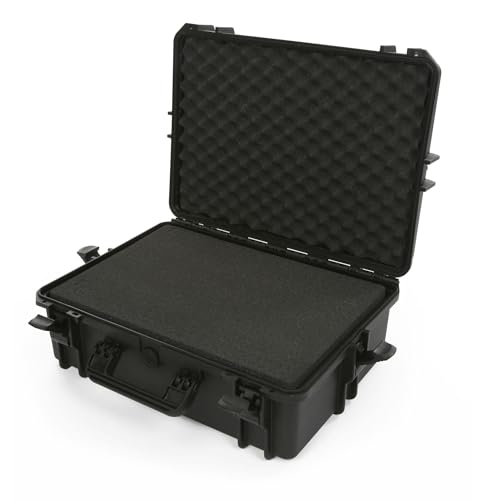 Valise outils vide Perel noire verrouillable avec mousse pour rangement intérieur rigide