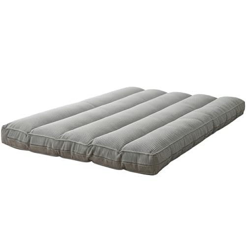 bananair Futon für 2 Personen - Dick & Bequem, Waschbarer Bezug, Ideal als Klappbare Bodenmatratze - Japanische Matratze, Aufbewahrungsgurt Enthalten (140 × 190 cm, Hellgrau)