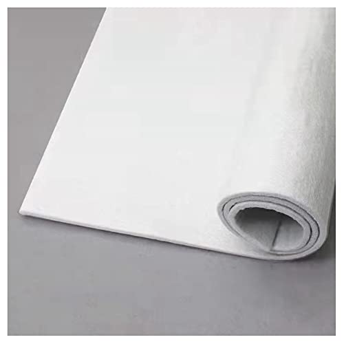 SHTGOI 1 styck ullfilt, 5 mm tjock, 80 cm x 100 cm, filttyg, pysselfilt, tygrulle, fiberrulle, dekorativt tyg, filt, för gör-det-själv-hantverk, lapptäcke, sömnad, bordsdekoration, vit