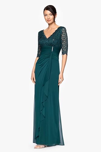 Image of Betsy & Adam Women's Cape Sleeve High Neck Bodycon Knee Length Dress with Cutout