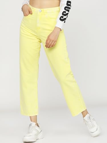 Image of Tokyo Talkies Women's Wide Leg Cropped Jeans| Mid-Rise| Jeans Pant