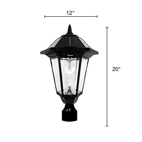 GAMA SONIC Windsor Bulb Solar Light, Outdoor, LED, Wall, Pier, and 3