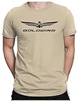 Goldwing T shirt de moto avec ailes dorées, sable, L