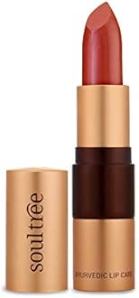 SoulTree Ayurvedic Lipstick - Colour Deep Blush 820, 4gm | Creamy Texture | Enriched with Organic Ghee & Almond Oil | Moistured & Nourished Lips | 4gm