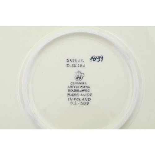 Authentic-Polish-Pottery-Pizza-Plate-Signature-UNIKAT-in-Ocean-Whisper-Design-Handmade-in-Boleslawiec-Poland-by-Ceramika-Artystyczna-Certificate-of-Authenticity