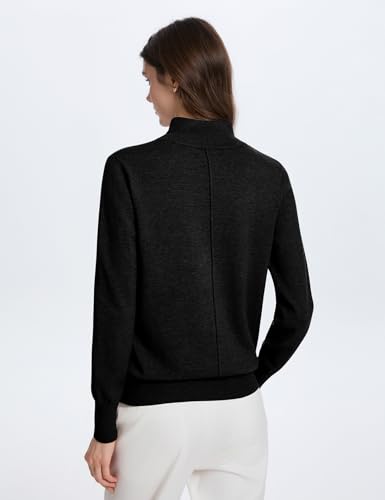 PEHMEA Women's Mock Neck Sweater Light Wool Blend Slim Soft Pullover Dressy Casual Top for Fall Winter Warm2