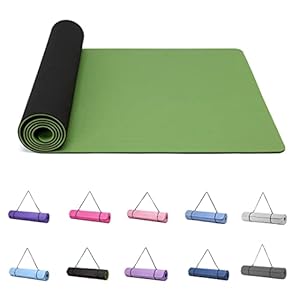 Good Nite Yoga Mat Gymnastics Pilates Exercise Mat for Women Non-Slip Thick 6mm with Carry Strap Tpe 183 x 61 x 0.6cm