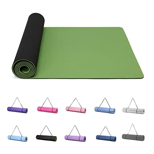 Good Nite Alfombrillas de yoga para mujer, de 6 mm de grosor, con correa de transporte, tapete de ejercicio Tpe para yoga, pilates, gimnasia (183 x 61 x 0,6 cm) (verde y negro)