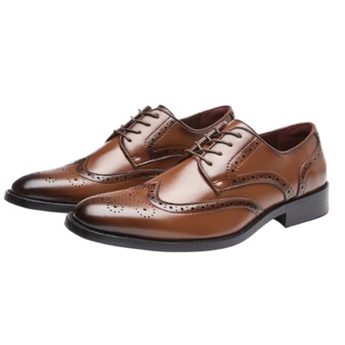 Dress Shoes for Men Lace-up Leather Pointed Toe Vintage Business Non Slip Anti-Slip Classic2