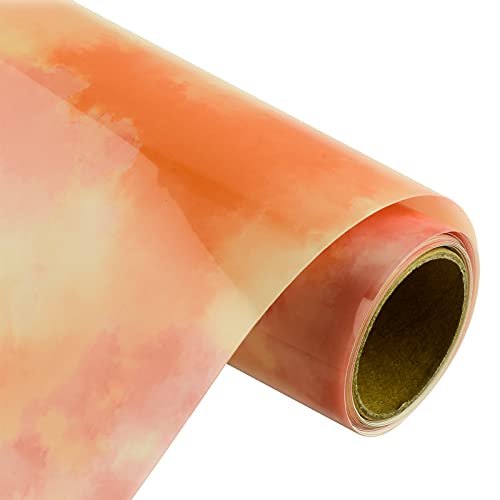 HTV Tie Dye Heat Transfer Vinyl by KISSWILL - 10 Inch x 5 Feet Splash-Color Iron on Vinyl for T-Shir, Glossy Reflective Tie Dye HTV Vinyl for DIY Clot