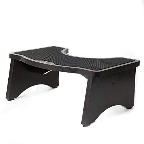 StrongTek Squatting Toilet Stool, Wood Bathroom Step Stool Squat with Anti Slip Layer, Adults and Elders, Potty Training for Adult, Portable, Sturdy, 350 lbs Capability, No Installation (Espresso)