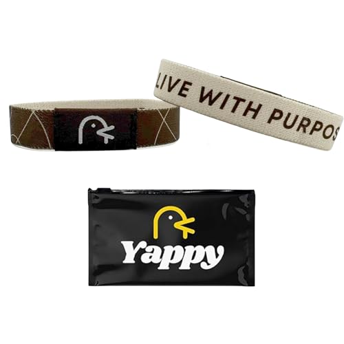 Yappy Daily Motivational Bracelet with Positive Quotes and Uplifting Messages Intention Bracelet for Everyone Daily Affirmation Bracelet (Live With Purpose Regular)