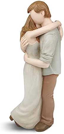 CAMSOON Romantic Hug Couple Happy Wedding Anniversary Sculpted Hand-Painted Figurine Gifts For Her Him, In Loving Moments Statue Gift for Engagement Valentine's Day Birthday
