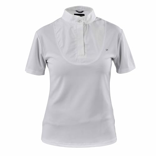 Shires Aubrion - Polo da concorso a maniche corte, da donna, bianco, S