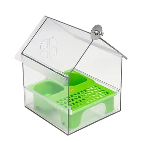 zjhukfmc Futtertrog mit Dach Badewanne 18,5x14,5cm Päffgenfuttertrog mit Badewanne transparent Transparentes Vogelhaus-Design für Alltagsfütterung Badezeit Reinigung zjhukfmc Futtertrog mit Dach Badewanne 18,5x14,5cm Päffgenfuttertrog mit Badewanne transparent Transparentes Vogelhaus-Design für Alltagsfütterung Badezeit Reinigung