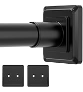 Haryaers Black Shower Curtain Rod,Spring Tension Curtain Rod 30-76”,No Drill or Screw Installatio...