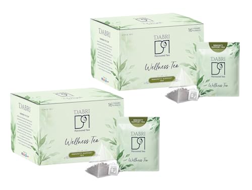 Image of Dabri Immunity Support Tea Bags 16 Pyramid Dip Tea Bags|Pack of 2 x 16 Bags Each|Rich Antioxidant|Pure Natural Organic Blend|Builds Immunity, Detoxifies, Boosts Metabolism & Aids Digestion