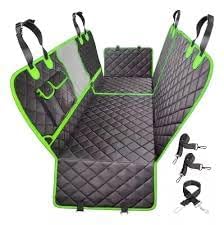 Image of Dog Seat Cover for Back Seat, 100% Waterproof with Mesh Window, Scratch Prevent Anti-Slip Dog Car Hammock, Standard(Green, Mesh Window Hatchback Car seat Cover)